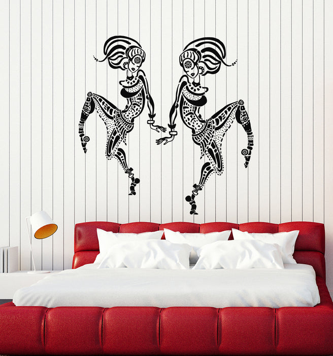 Vinyl Wall Decal Tribal Beauty African Women Dancing Ethnic Style Stickers Mural (g6791)