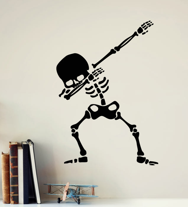 Dancing Skeleton Vinyl Wall Modern Dances Funny Stickers Mural (k155)