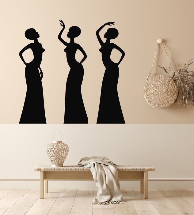 Vinyl Wall Decal Dancing African Women Tribal Art Ethnic Style Stickers Mural (g6913)