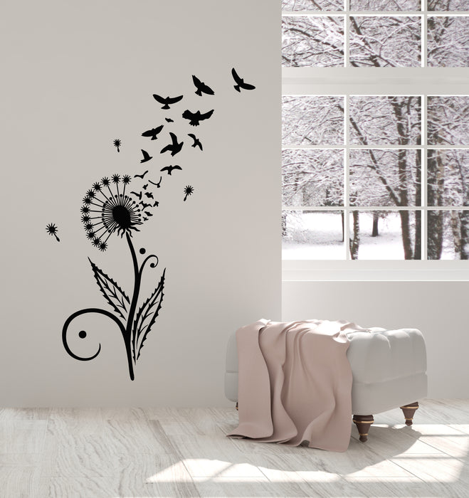 Vinyl Wall Decal Dandelion Abstract Birds Flower Floral Girl Room Stickers Mural (g1194)