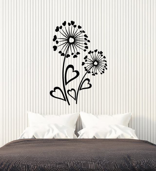 Vinyl Wall Decal Dandelions Bedroom Love Romantic Flowers Stickers Mural (g3334)