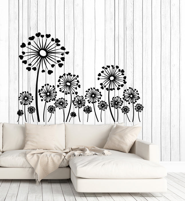 Vinyl Wall Decal Floral Art Dandelion Girl Bedroom Flowers Stickers Mural (g4886)