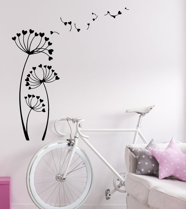 Vinyl Wall Decal Dandelion Hearts Romance Interior Bedroom Stickers Mural (g6418)