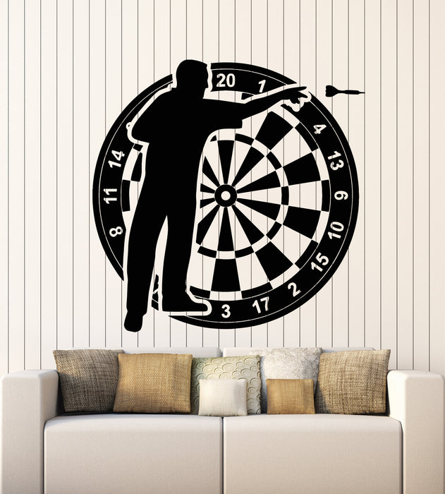 Vinyl Wall Decal Darts Player Target Shooting Game Playroom Stickers Mural (g2762)
