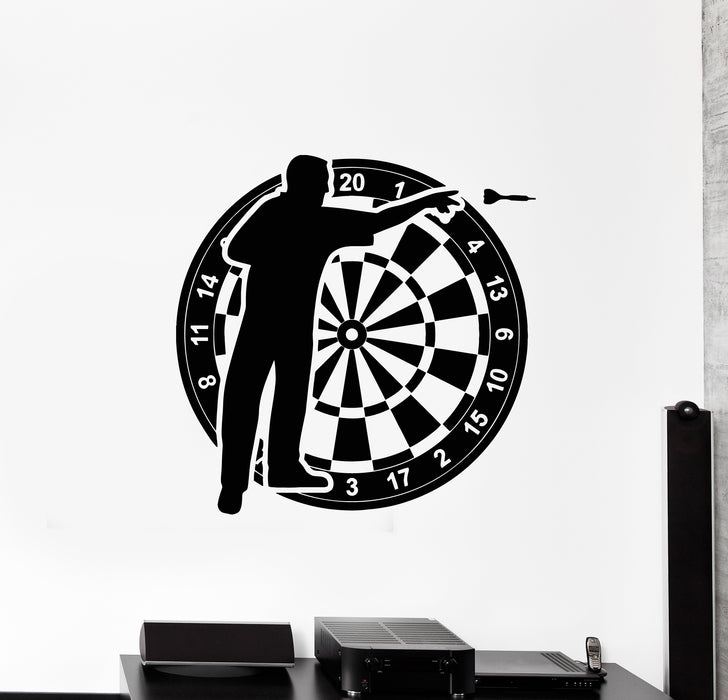 Vinyl Wall Decal Darts Player Target Shooting Game Playroom Stickers Mural (g2762)