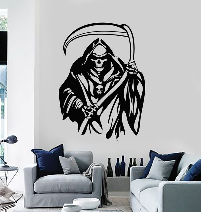 Vinyl Wall Decal Grim Reaper Death Night Dead Horror Skeleton Stickers Mural (g2005)