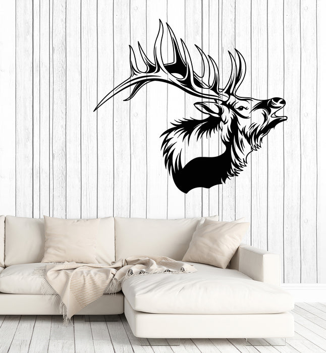 Vinyl Wall Decal Deer Horn Head Hunter Home Living Room Animal Stickers Mural (g6409)