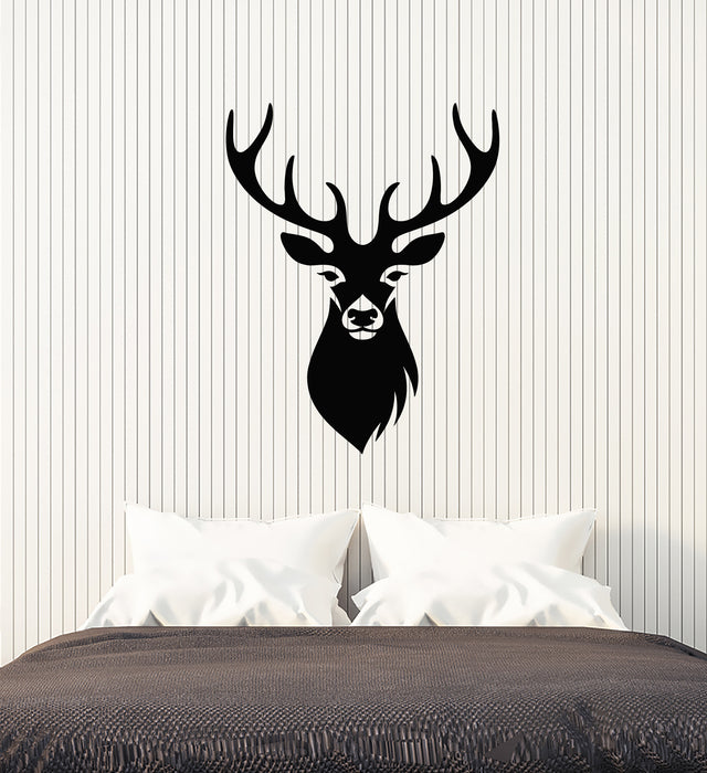 Vinyl Wall Decal Hunting Hobby Animal Deer Head Horns Stickers Mural (g4633)