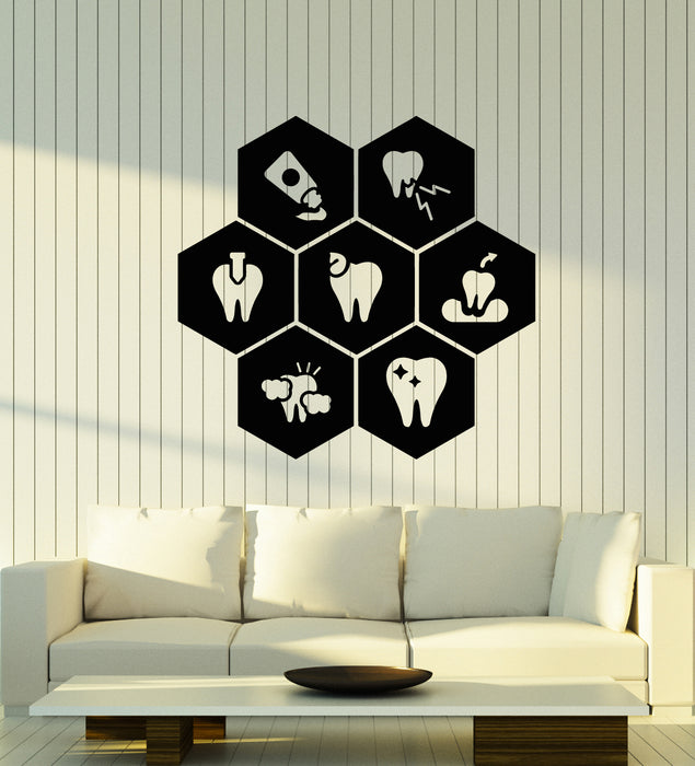 Vinyl Wall Decal Teeth Dentist Clinic Care Healthy Toothpaste Stickers Mural (g1381)