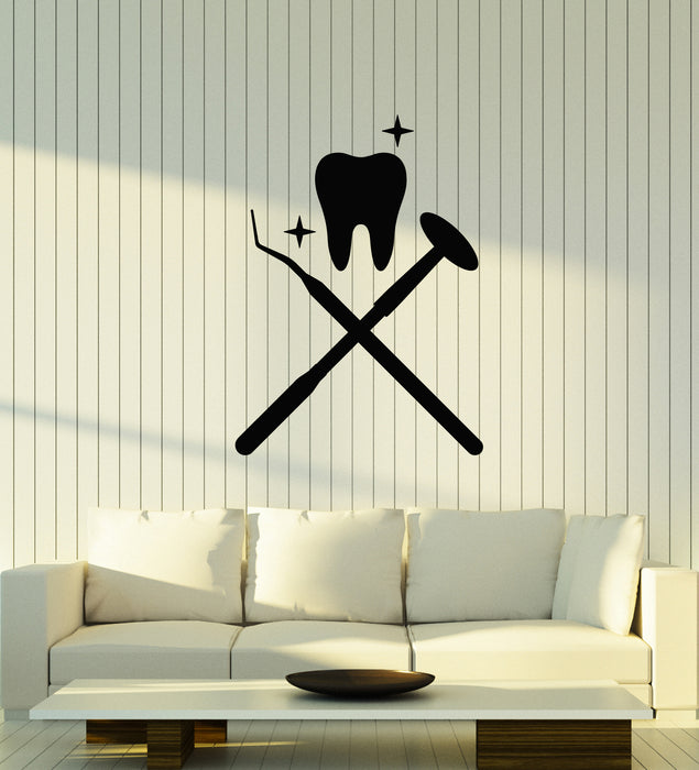 Vinyl Wall Decal Dental Clinic Care Teeth Dentist  Instruments Stickers Mural (g1211)
