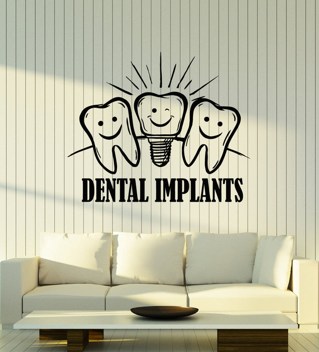 Vinyl Wall Decal Stomatology Dental Implant Cartoon Tooth Stickers Mural (g6038)