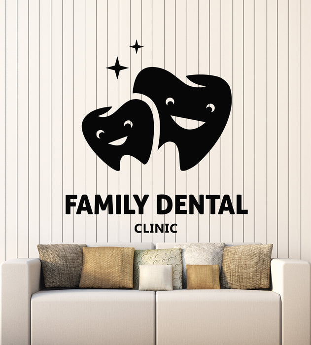 Vinyl Wall Decal Dentist Family Dental Clinic Teeth Care Healthy Stickers Mural (g5048)