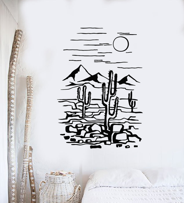 Vinyl Wall Decal Desert Cactus Plant Nature Landscapes Room Decor Stickers Mural (g895)