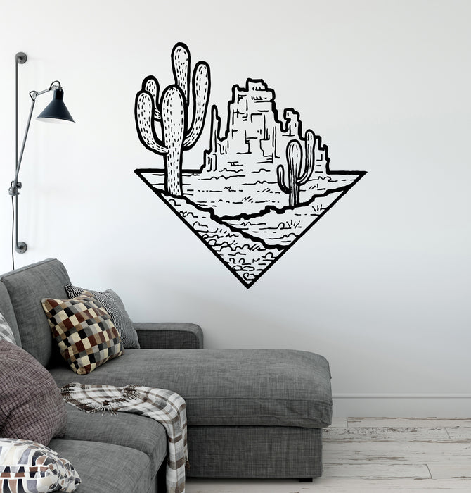 Vinyl Wall Decal Cacti Cactus Desert Landscape Nature Decor Stickers Mural (ig6338)