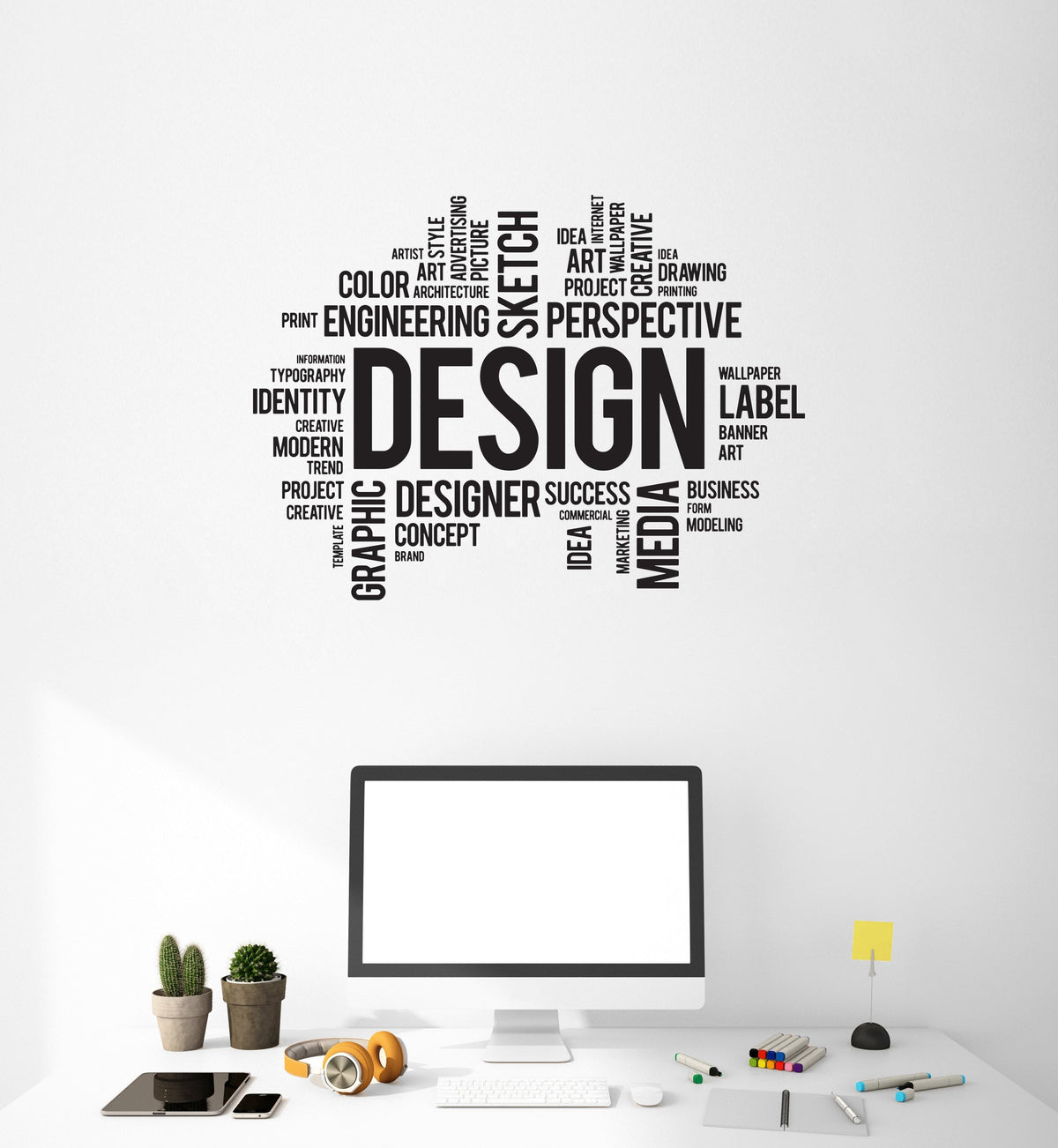 Vinyl Wall Decal Design Graphic Designer Words Cloud Art Interior Stic ...