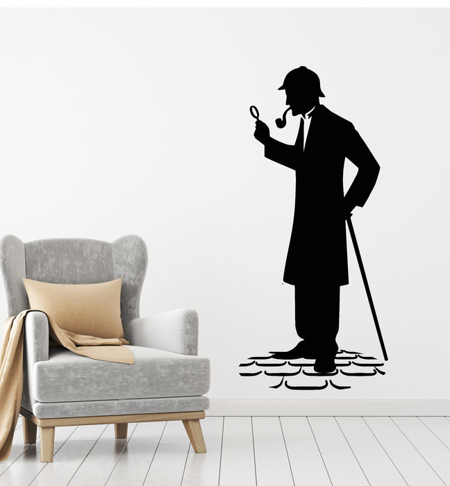 Vinyl Wall Decal Detective Sleuth Story Sherlock Inquiry Stickers Mural (g1402)