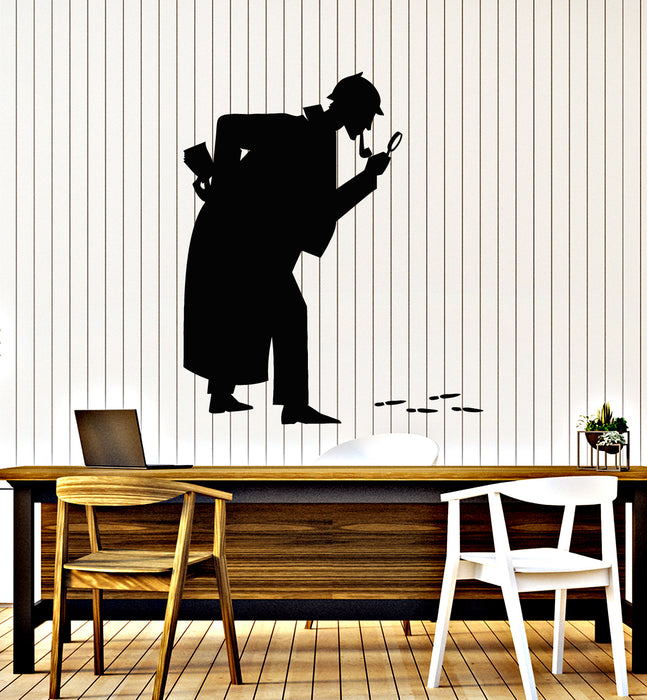 Vinyl Wall Decal Detective Agency Sherlock Holmes Footprints Stickers Mural (g2612)
