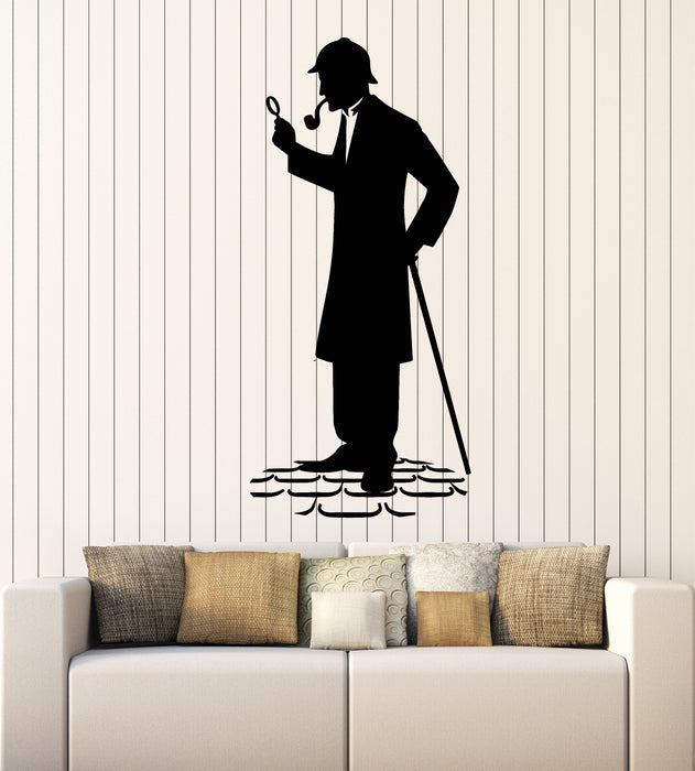 Vinyl Wall Decal Detective Sleuth Story Sherlock Inquiry Stickers Mural (g1402)