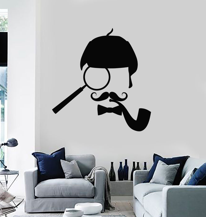 Виниловые наклейки на стену Расследование Детективное агентство Лупа Холмс Наклейки Фреска (g2902)