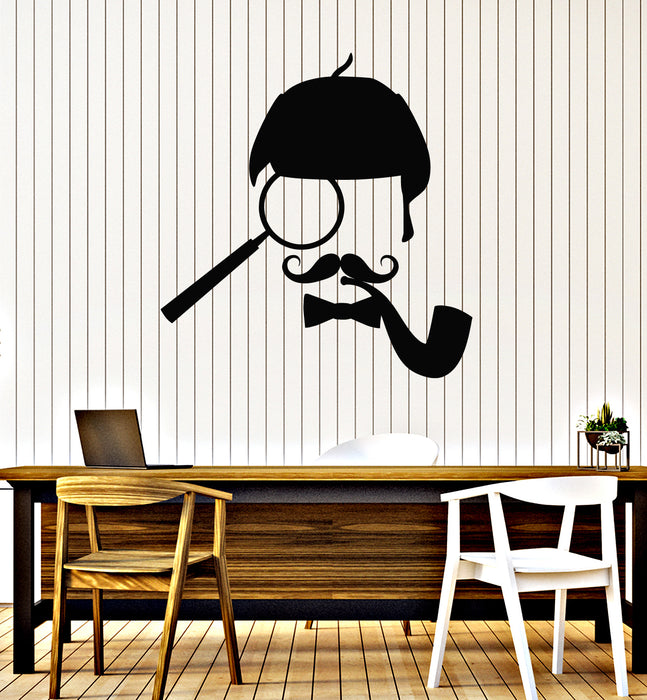 Виниловые наклейки на стену Расследование Детективное агентство Лупа Холмс Наклейки Фреска (g2902)