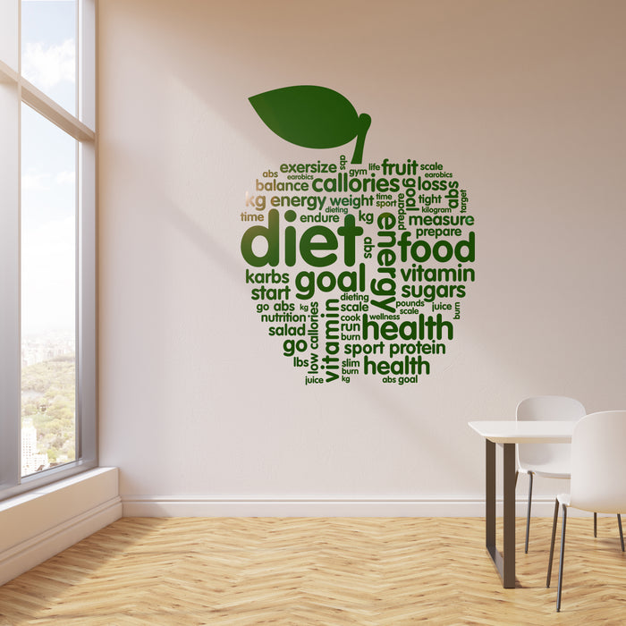 Vinyl Wall Decal Diet Home Gym Healthy Lifestyle Nutrition Sports Stickers Mural (ig6278)