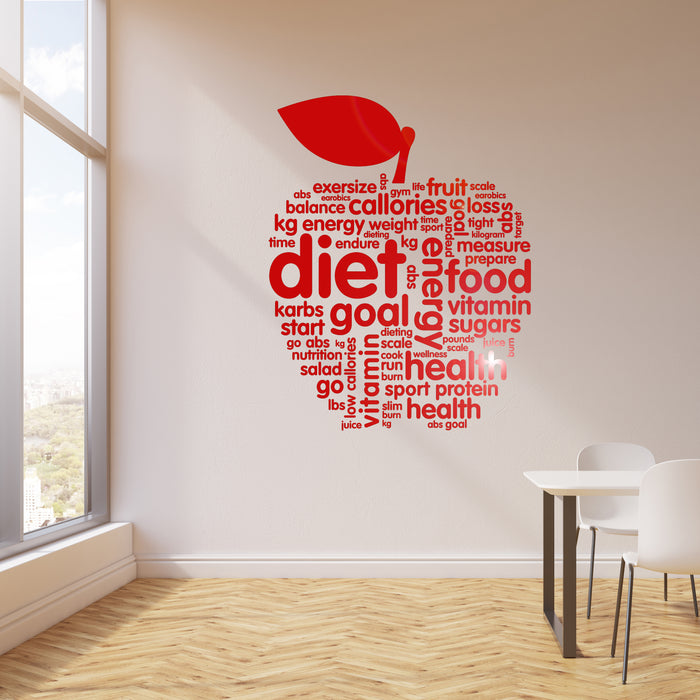 Vinyl Wall Decal Diet Home Gym Healthy Lifestyle Nutrition Sports Stickers Mural (ig6278)