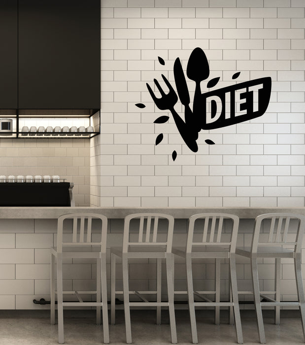 Vinyl Wall Decal Diet Time Healthy Eating Lifestyle Sport Clock Stickers Mural (g4079)