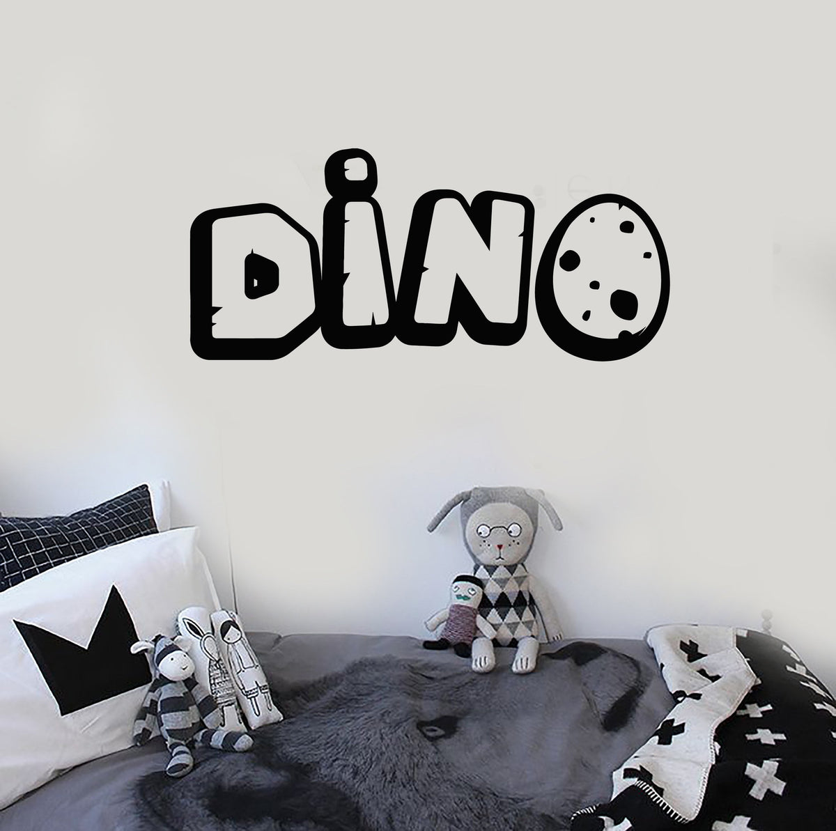 Vinyl Wall Decal Dino Lettering Dinosaur Egg Kids Nursery Room Art Sti ...