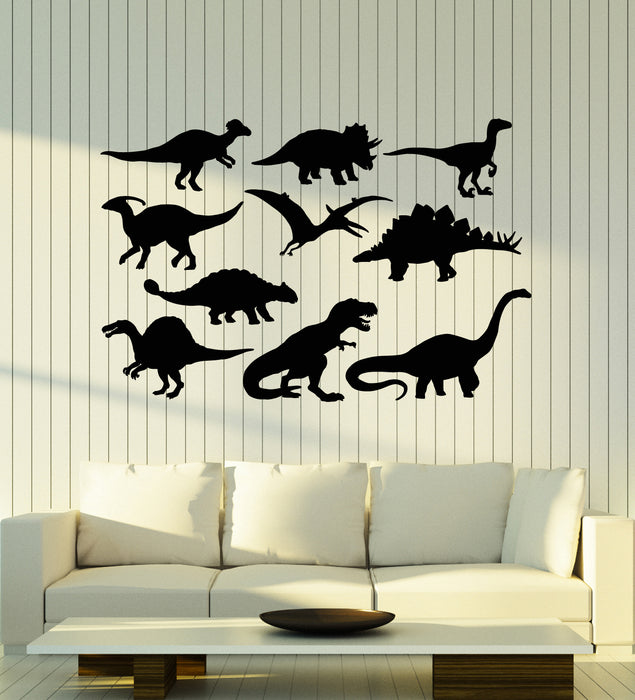 Vinyl Wall Decal Cartoon Dinosaurs Dino Zoo Children's Room Stickers Mural (g5687)