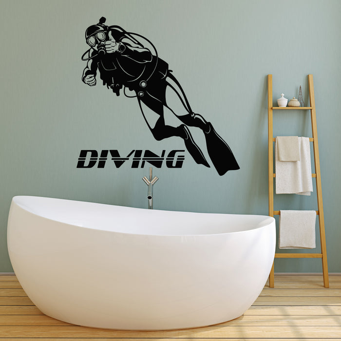 Vinyl Wall Decal Diving Club Diver Extreme Swimming Water Stickers Mural (g2523)
