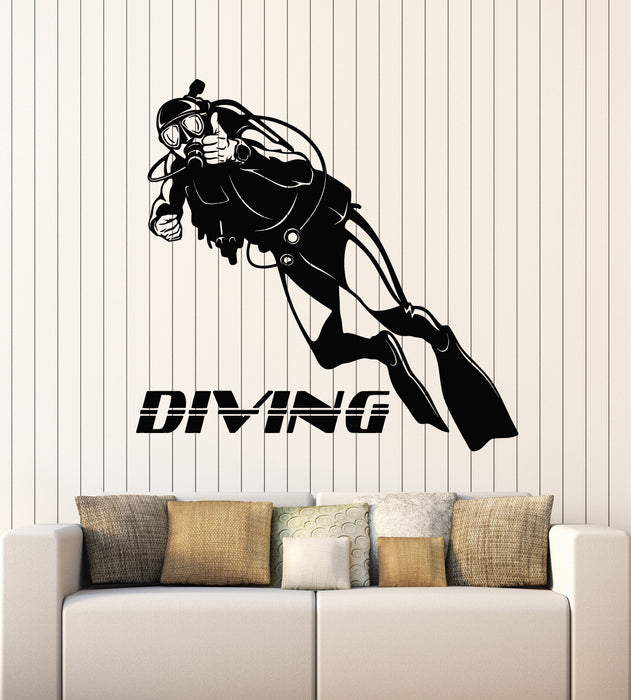 Vinyl Wall Decal Diving Club Diver Extreme Swimming Water Stickers Mural (g2523)