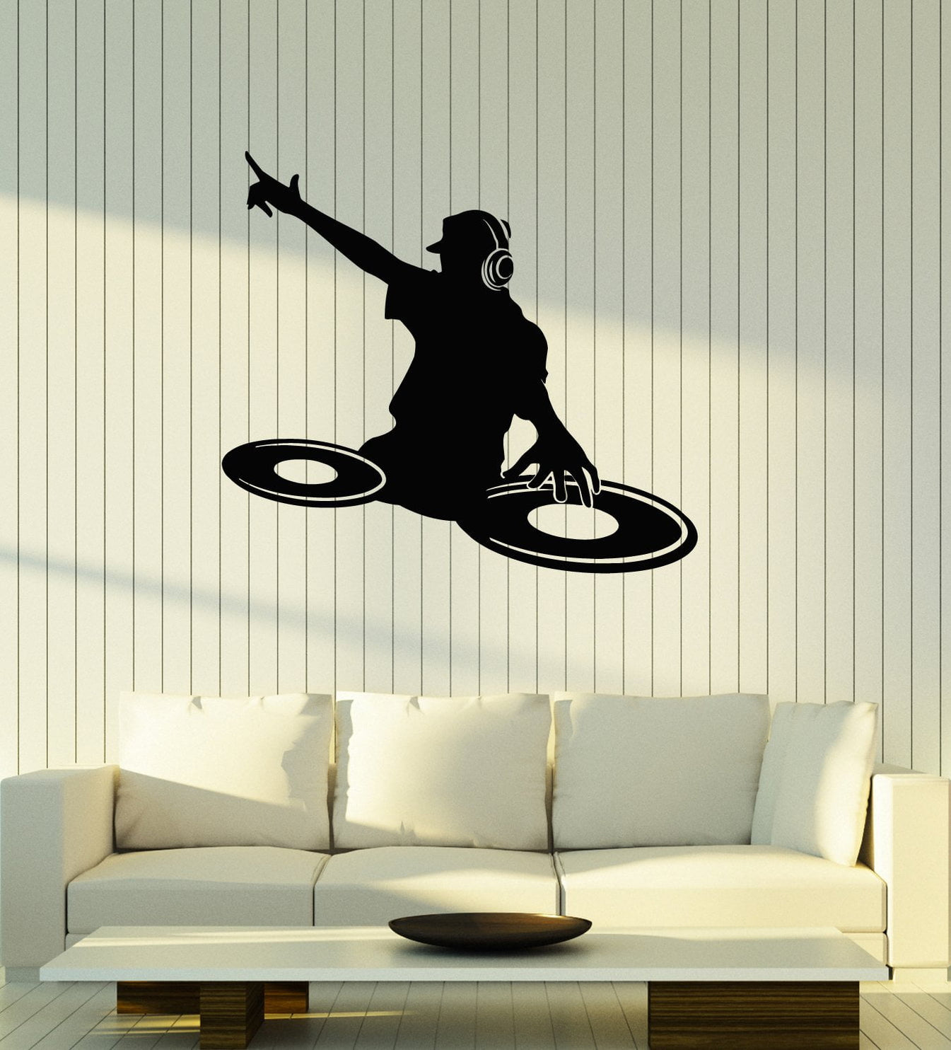 Vinyl Wall Decal DJ Silhouette Nightclub Dance Studio Mixer Stickers M ...