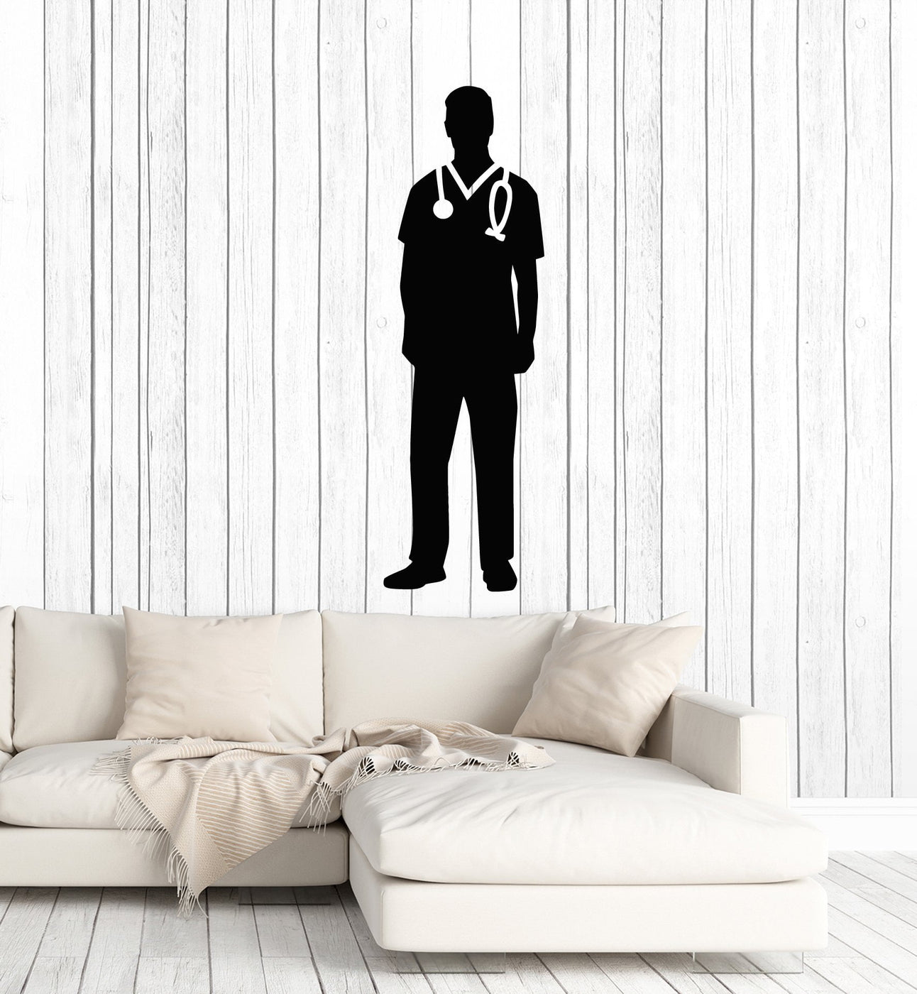 Vinyl Wall Decal Doctor Silhouette Hospital Clinic Medical Room Art St ...