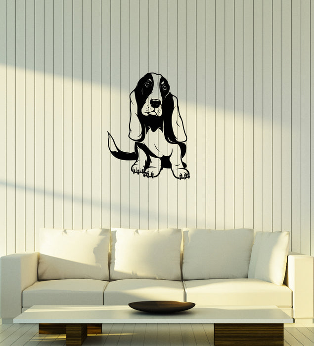 Vinyl Decal Wall Sticker Dog Basset hound Decor for Kids Puppy Animals Unique Gift (g019)