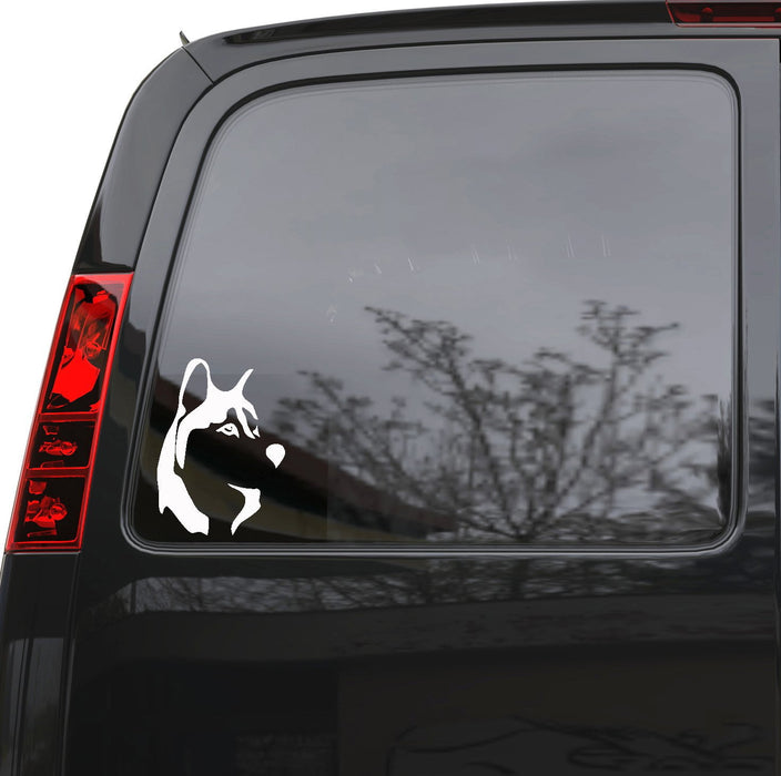 Auto Car Sticker Decal Dog Head Pet Husky Animal Laptop Window 5" by 7" Unique Gift ig132c