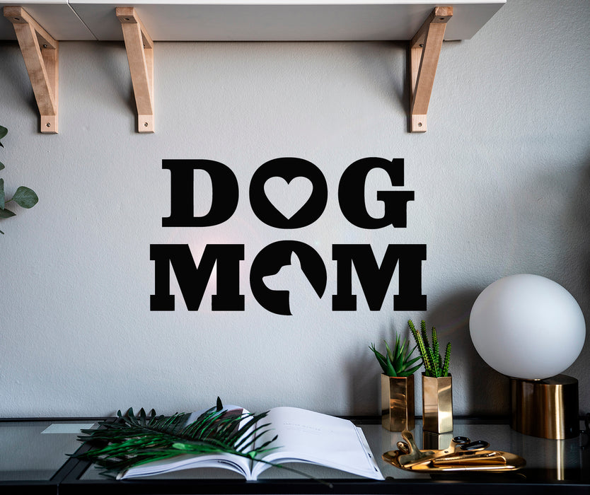 Autocollant mural en vinyle avec mots « Dog Mom Love Pets » 22,5 po x 13 po gz115