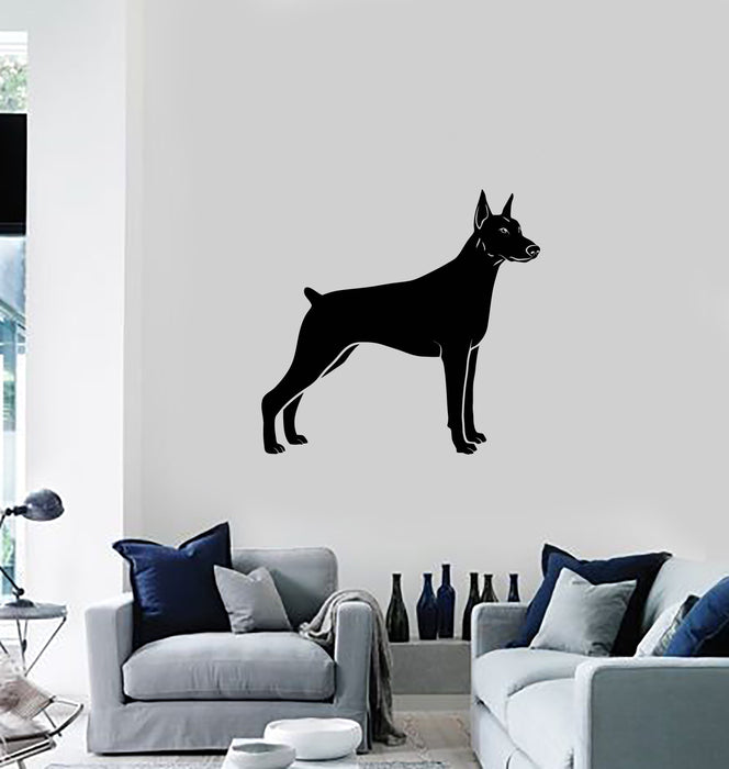 Vinyl Wall Decal Doberman Pinscher Dog Pet Animal Home Room Decor Art Stickers Mural (ig5637)