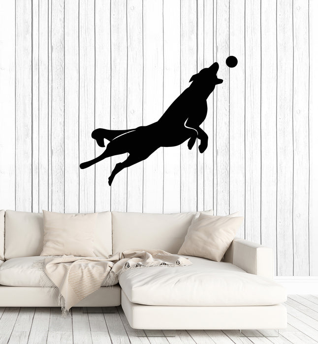 Vinyl Wall Decal Dog Ball Positive Pets Animal Kids Room Nursery Decor Stickers Mural (g1590)