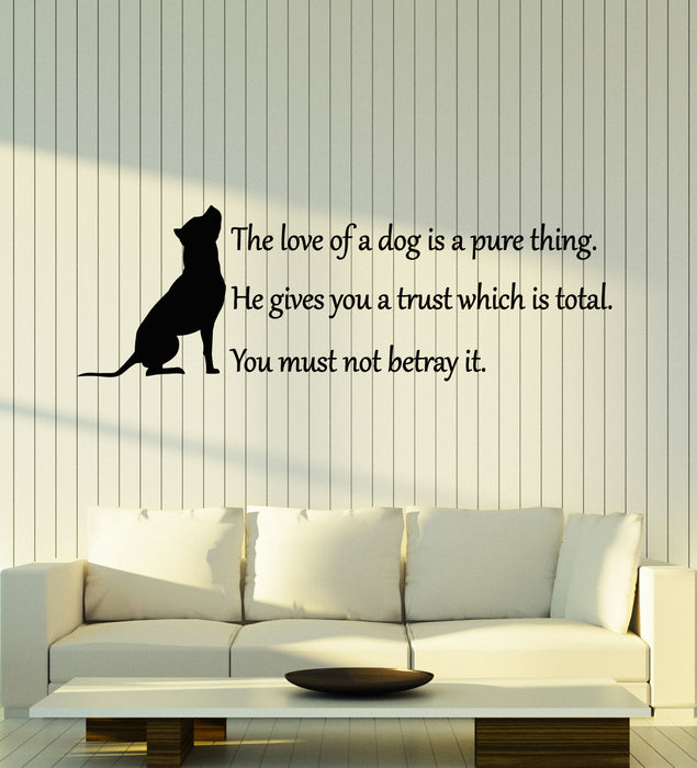 Vinyl Wall Decal Dog Lover Puppy Pet Quote Positive Words Phrase Stickers Mural (g2295)