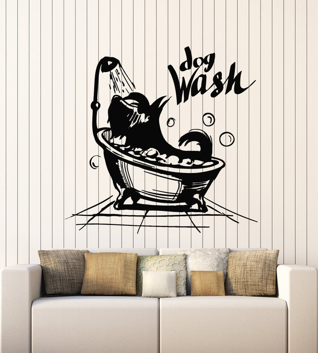 Pet Dog Wash Vinyl Wall Decal Grooming Salon Bathroom Shower Sticker Mural (g2161)