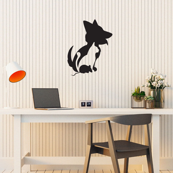 Dog Cat Mouse Vinyl Wall Decal Positive Pets Veterinary Grooming Pet Shops Stickers Mural (k007)