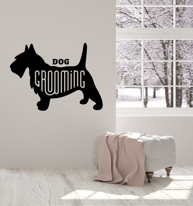 Grooming Vinyl Wall Decal Decor for Pet Shops Beauty Salons Lettering Dog Stickers Mural (k017)