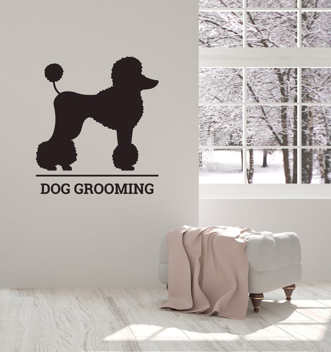 Dog Grooming Vinyl Wall Decal Pet Beauty Salon Poodle Stickers Mural (k348)