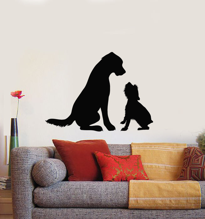 Vinyl Wall Decal Nursery Decor Two Dogs Pets Animals Kids Children Stickers Mural (g4372)