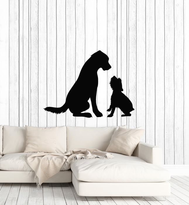 Vinyl Wall Decal Nursery Decor Two Dogs Pets Animals Kids Children Stickers Mural (g4372)