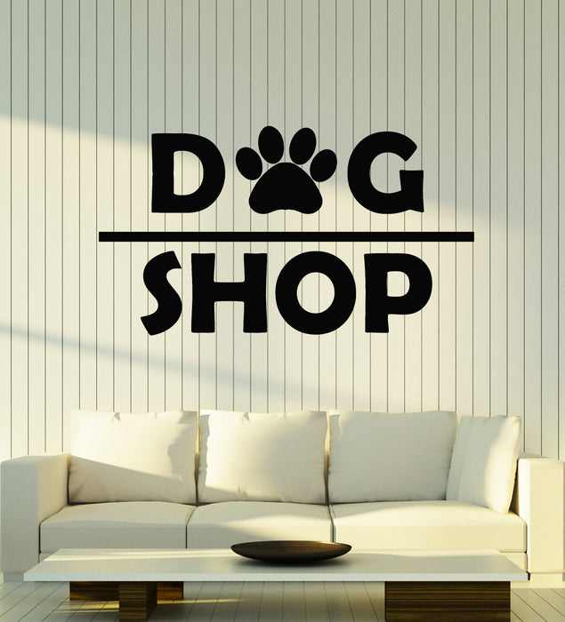 Vinyl Wall Decal Dog Shop Pets Paw Print Animals Store Stickers Mural (g7993)