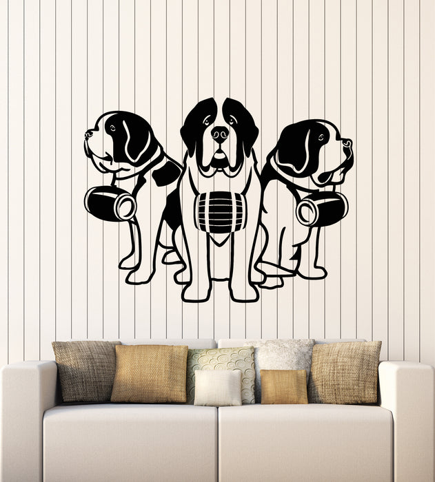 Vinyl Wall Decal Rescue Dogs Animals Pet Decor St. Bernards Stickers Mural (g6502)