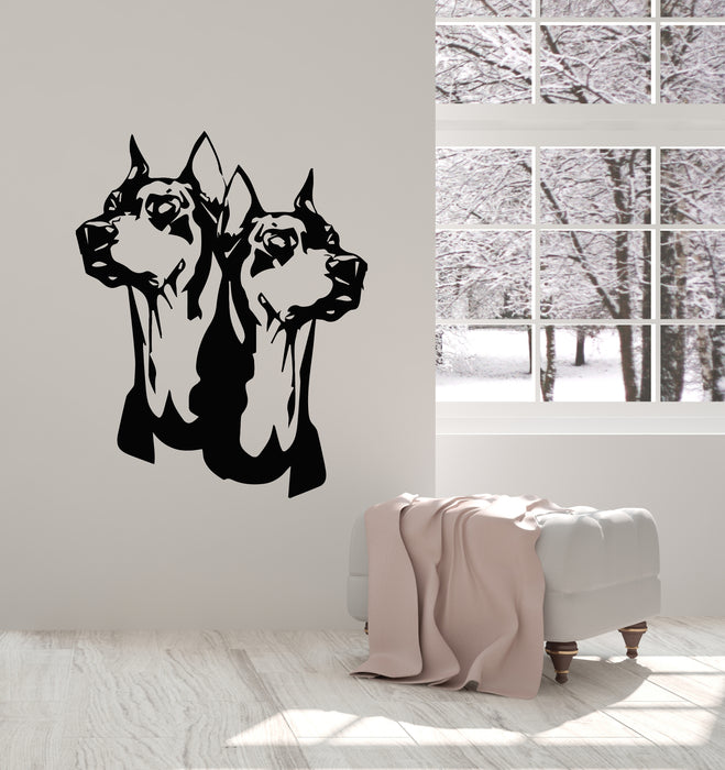 Vinyl Wall Decal Doberman Angry Dogs Patrol Animals Garage Decor Stickers Mural (g4430)