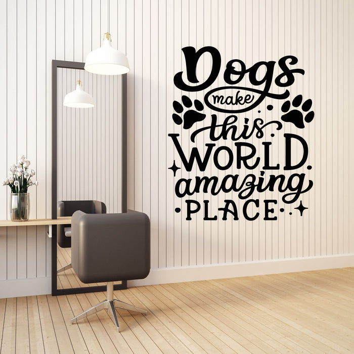 Vinyl Wall Decal Pet Shops Amazing Place Cute Animals Quote Stickers Mural (g8356)