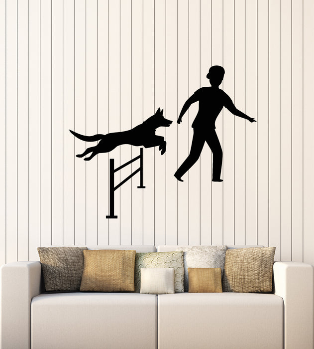 Vinyl Wall Decal Cynologist Dog Training Center Pets Decor Stickers Mural (g4464)